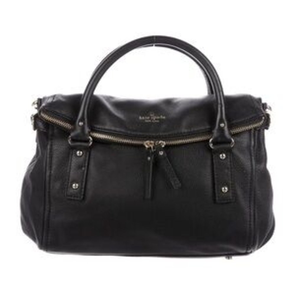 Kate Spade Black Satchel with Gold Accents